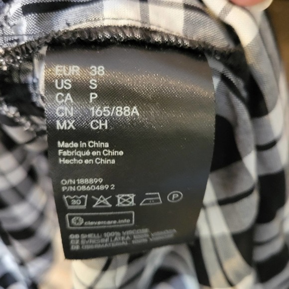 Divided by H&M women's black and white gingham plaid dress size small - Picture 7 of 11